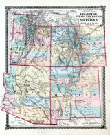 County Map of Colorado, Utah, New Mexico, and Arizona